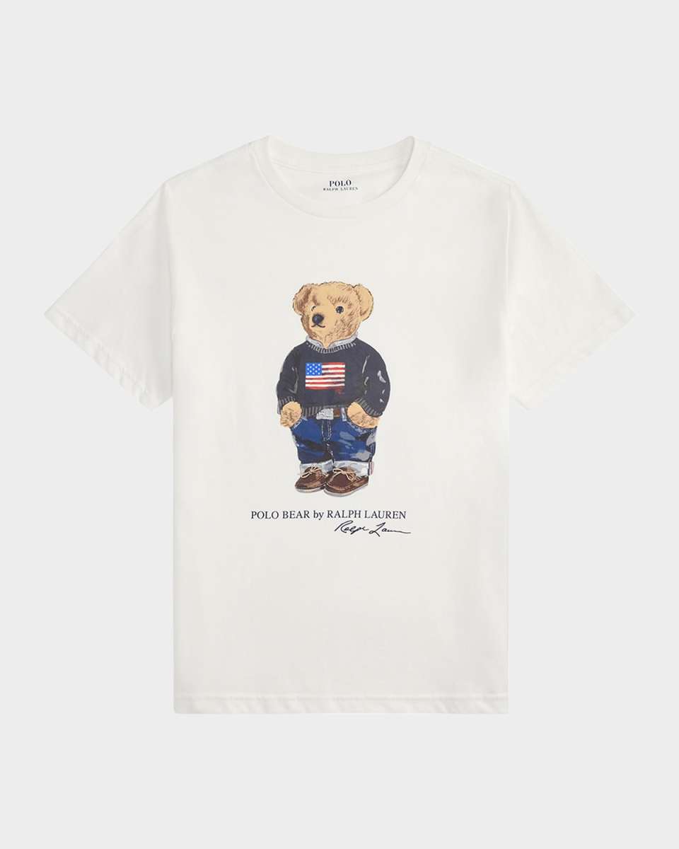 Boy's Polo Bear Flag Print Short-Sleeve T-Shirt, Size 2T-7
